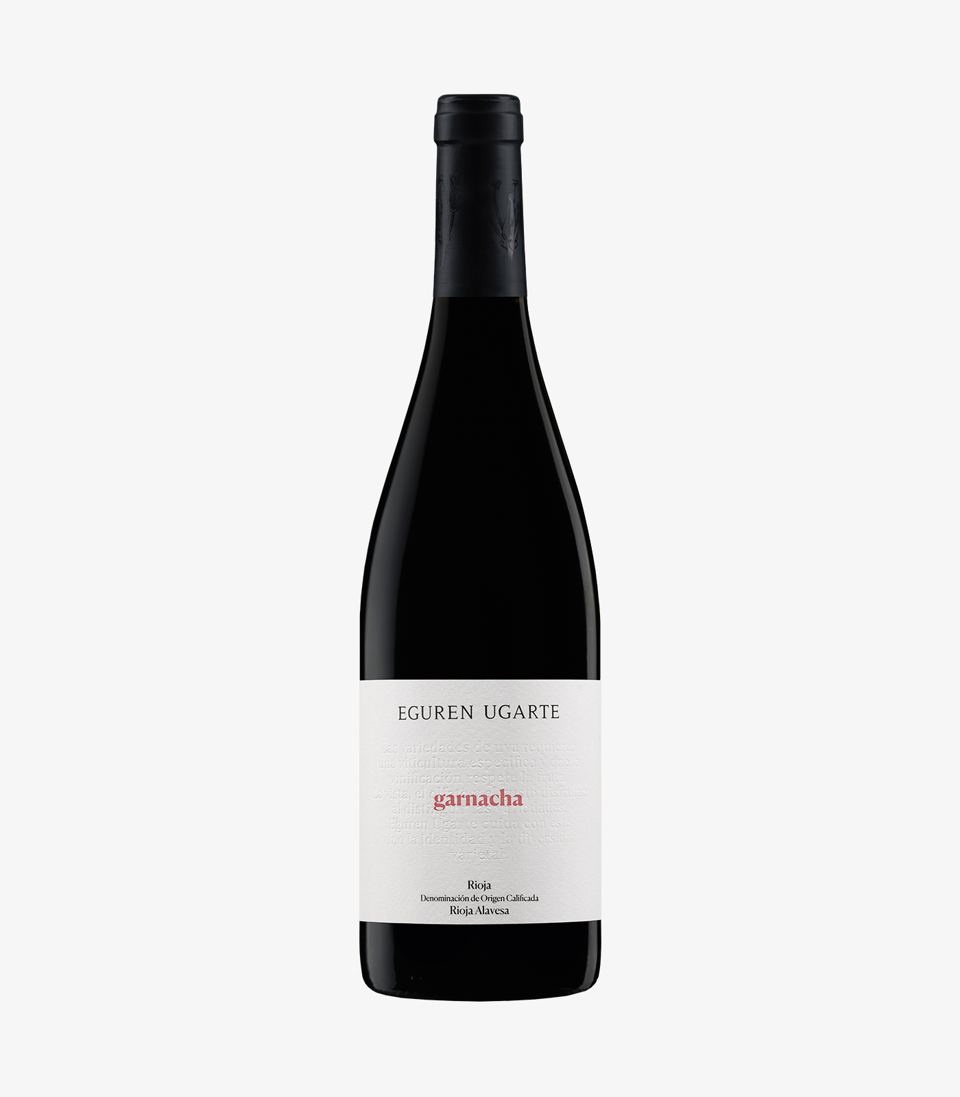Botella de Garnacha 2024 Eguren Ugarte, vino tinto monovarietal Rioja Alavesa