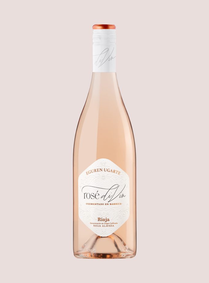Botella de Rosé diVin 2023 Eguren Ugarte, vino rosado fermentado en barrica Rioja Alavesa