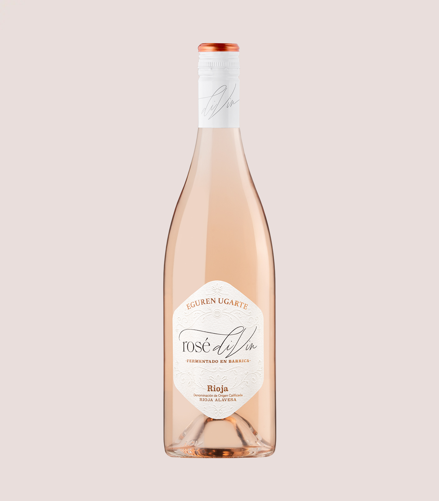 Botella de Rosé diVin 2023 Eguren Ugarte, vino rosado fermentado en barrica Rioja Alavesa